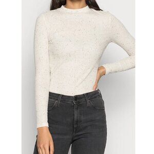 Monki Speckled Mock Neck Long Sleeve